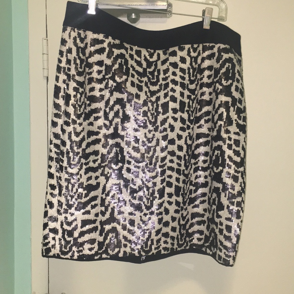 LDW Sale Patterned sequined pencil skirt - 16